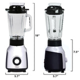 Glass 42 oz. 4-Speed Chrome Personal Blender with Vacuum