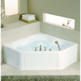Tercet 5 ft. Left-Hand Drain Corner Alcove Whirlpool Bathtub White with Heater - Super Arbor