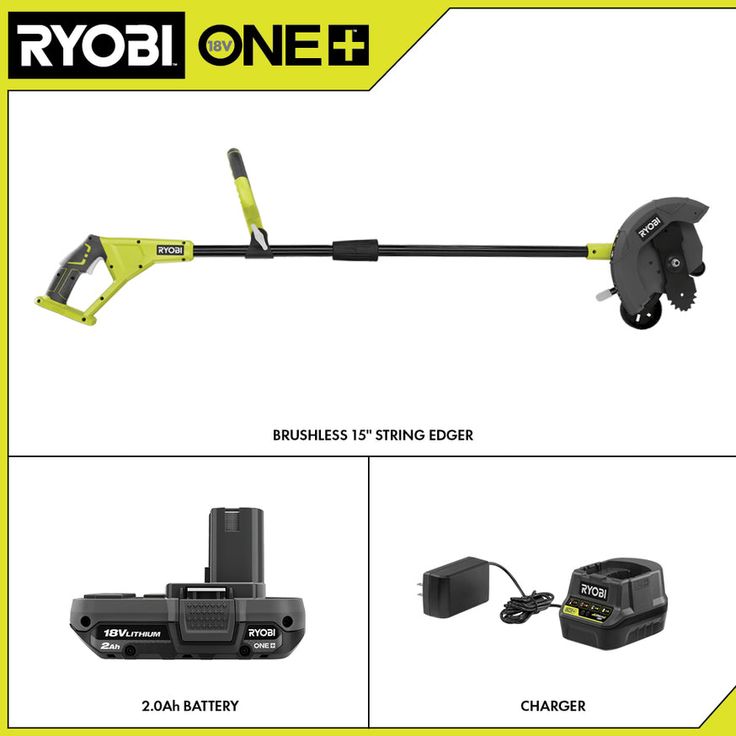 RYOBI ONE+ 9 in. 18-Volt Lithium-Ion Cordless Edger - 1.3 Ah Battery and Charger Included