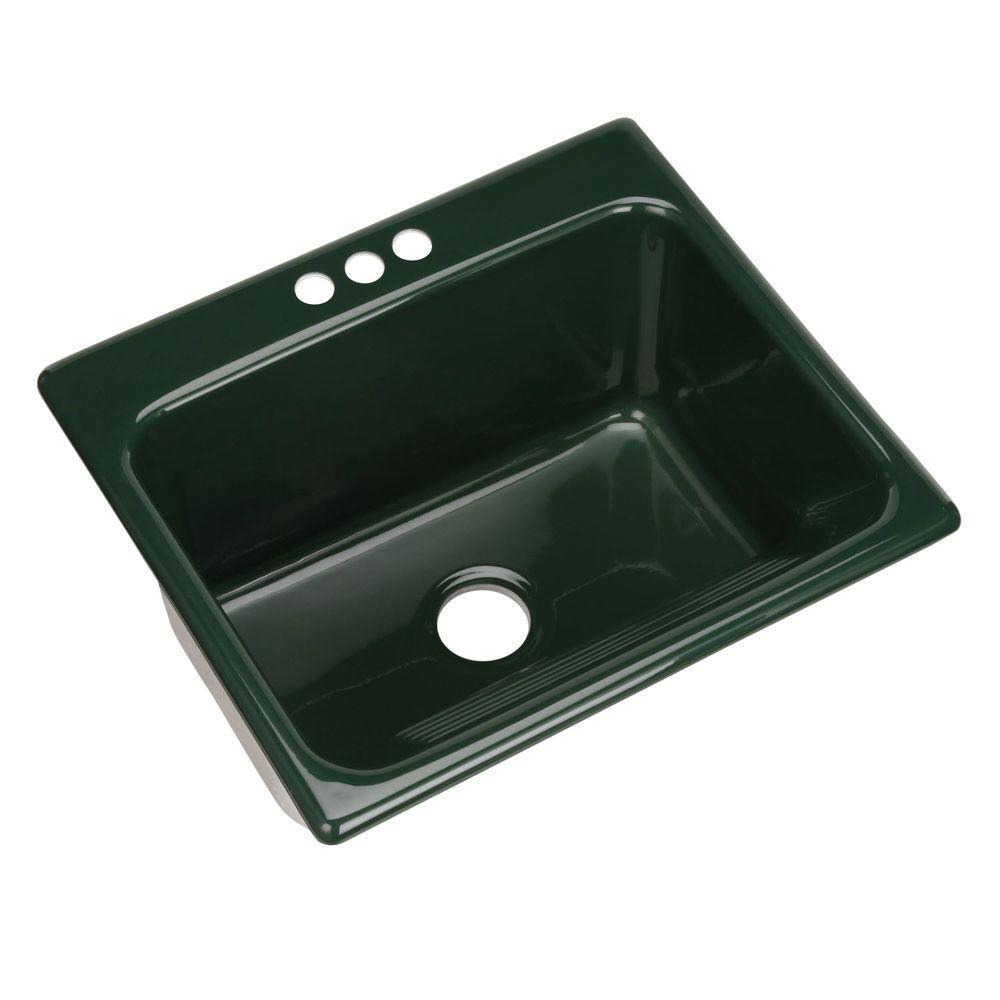 Kensington Drop-In Acrylic 25 in. 3-Hole Single Bowl Utility Sink in Ice Grey - Super Arbor