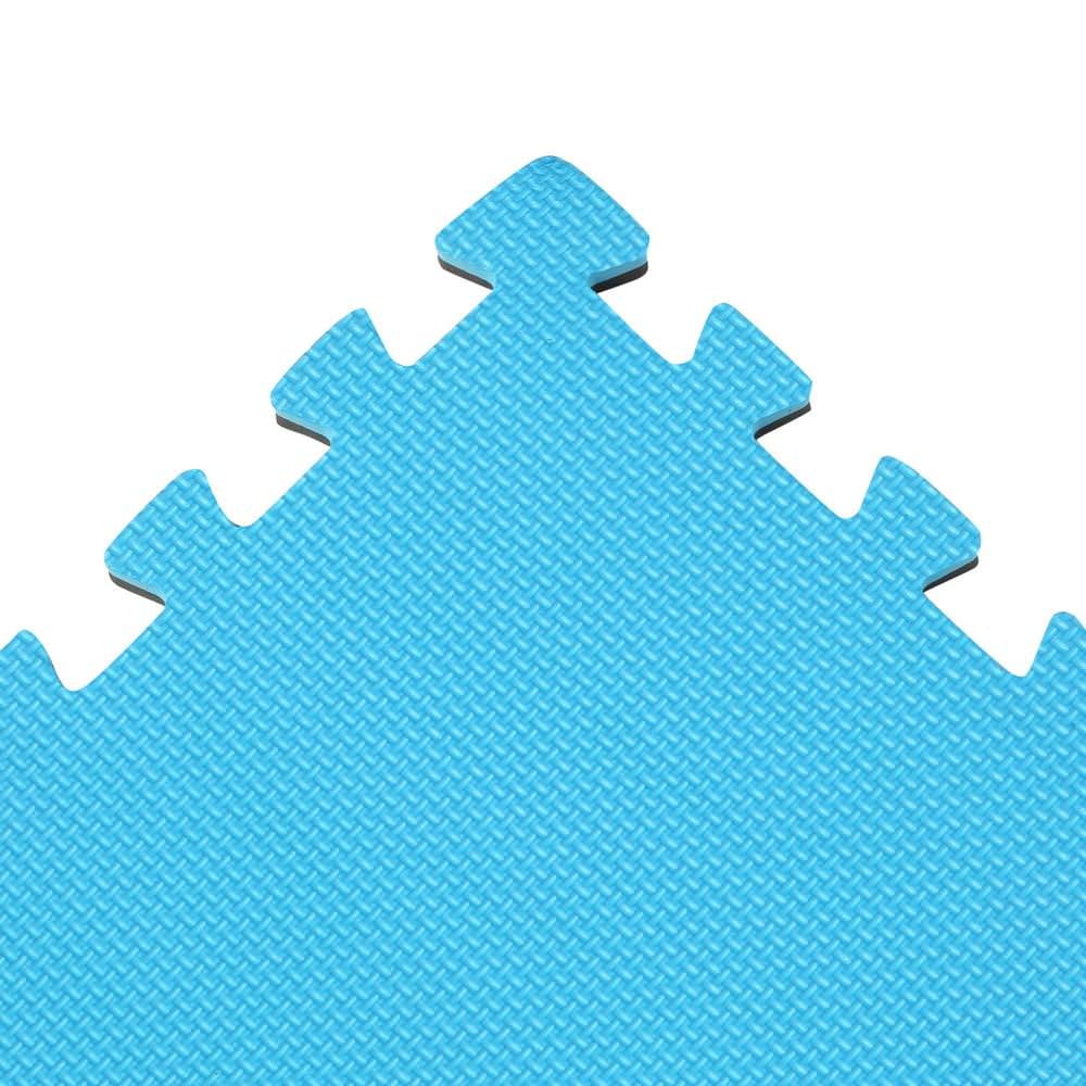 Norsk Blue/Black 24 in. x 24 in. EVA Foam Sport Multi-Purpose Reversible Interlocking Tile (28-Tile)