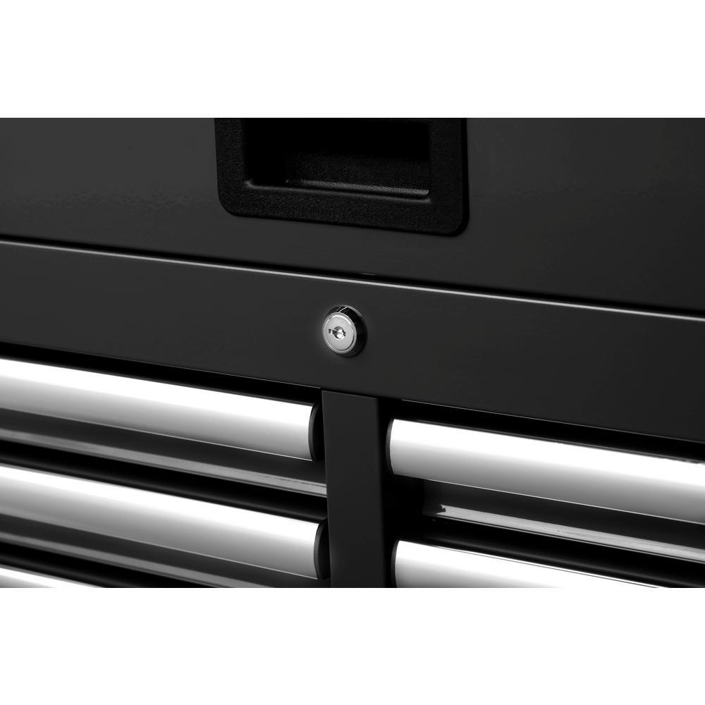 36 in. W 12-Drawer, Deep Combination Tool Chest and Cabinet Set in Gloss Black