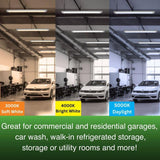 Commercial Electric 4 ft. Vapor Tight 4500 Lumens Gray Integrated LED Wraparound Light 3000K 4000K 5000K Wet Rated 120-277v