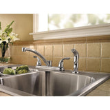 Delton 2-Handle Standard Kitchen Faucet with Side Sprayer in Polished Chrome - Super Arbor
