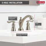 Delta Linden Stainless 2-handle Widespread WaterSense Bathroom Sink Faucet with Drain