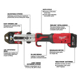 M18 18-Volt Lithium-Ion 1/2 in. to 1 in. FORCE LOGIC Long Throw Cordless Press Tool Kit w/ 3 Jaws, (2) 3.0 Ah Batteries - Super Arbor