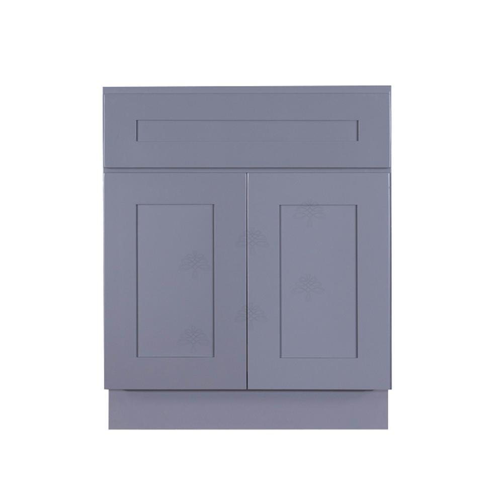 Lancaster Shaker Assembled 24 in. W x 21 in. D x 33 in. H Bath Vanity Cabinet with 2 Doors in White - Super Arbor