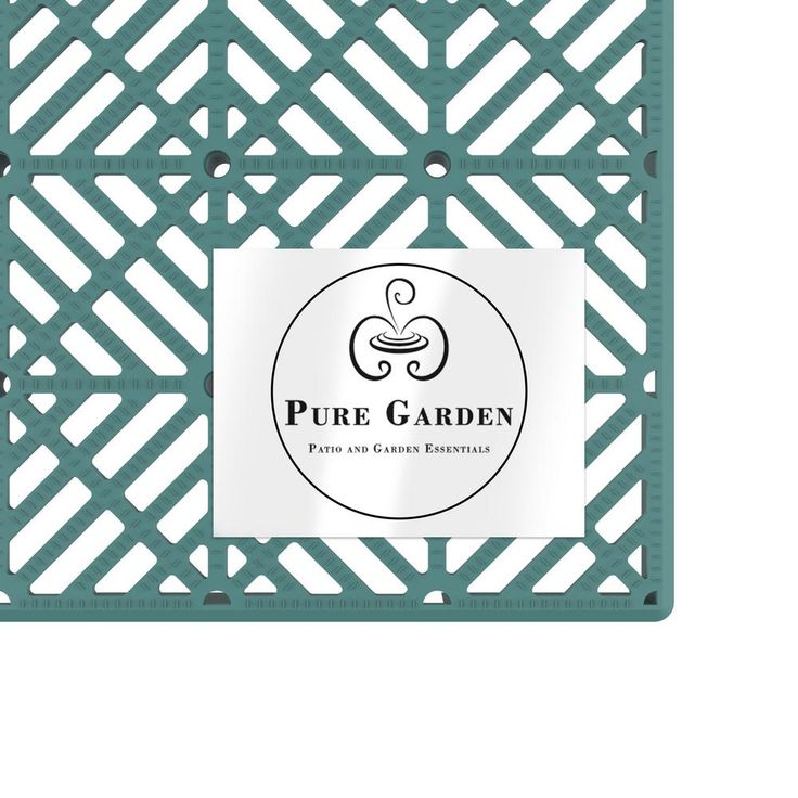 Pure Garden 11.5 in. x 11.5 in. Outdoor Interlocking Diamond Pattern Polypropylene Patio and Deck Tile Flooring in Green (Set of 12)