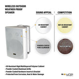 Bluetooth 6.50 in. Indoor/Outdoor Weatherproof Patio Speakers Wireless Outdoor Speakers, White - Super Arbor