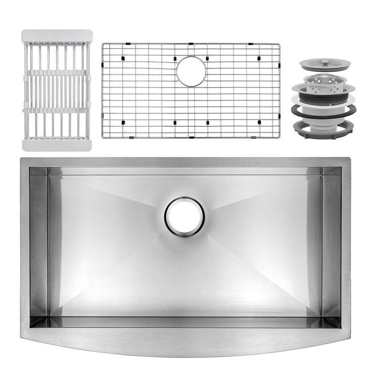 Handcrafted All-in-One Farmhouse Apron Front Stainless Steel 33 in. x 22 in. x 9 in. Single Bowl Kitchen Sink