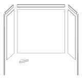 Elite 32 in. x 60 in. x 60 in. 9-Piece Easy Up Adhesive Tub Surround in Calacatta White - Super Arbor