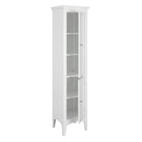 Simon 15 in. W x 63 in. H x 13-1/4 in. D Bathroom Linen Storage Floor Cabinet with 2-Shutter Doors in White - Super Arbor