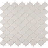 Bianco Arabesque 9.84 in. x 10.63 in. x 6mm Glossy Ceramic Mesh-Mounted Mosaic Tile (10.95 sq. ft. / case) - Super Arbor