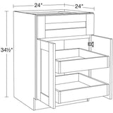 Home Decorators Collection Washington 24 in. W x 24 in. D x 34.5 in. H Assembled Plywood Base Kitchen Cabinet in Onyx with Soft Close Doors
