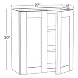 Home Decorators Collection Washington Veiled Gray Plywood Shaker Assembled Wall Kitchen Cabinet Soft Close 27 in W x 12 in D x 30 in H