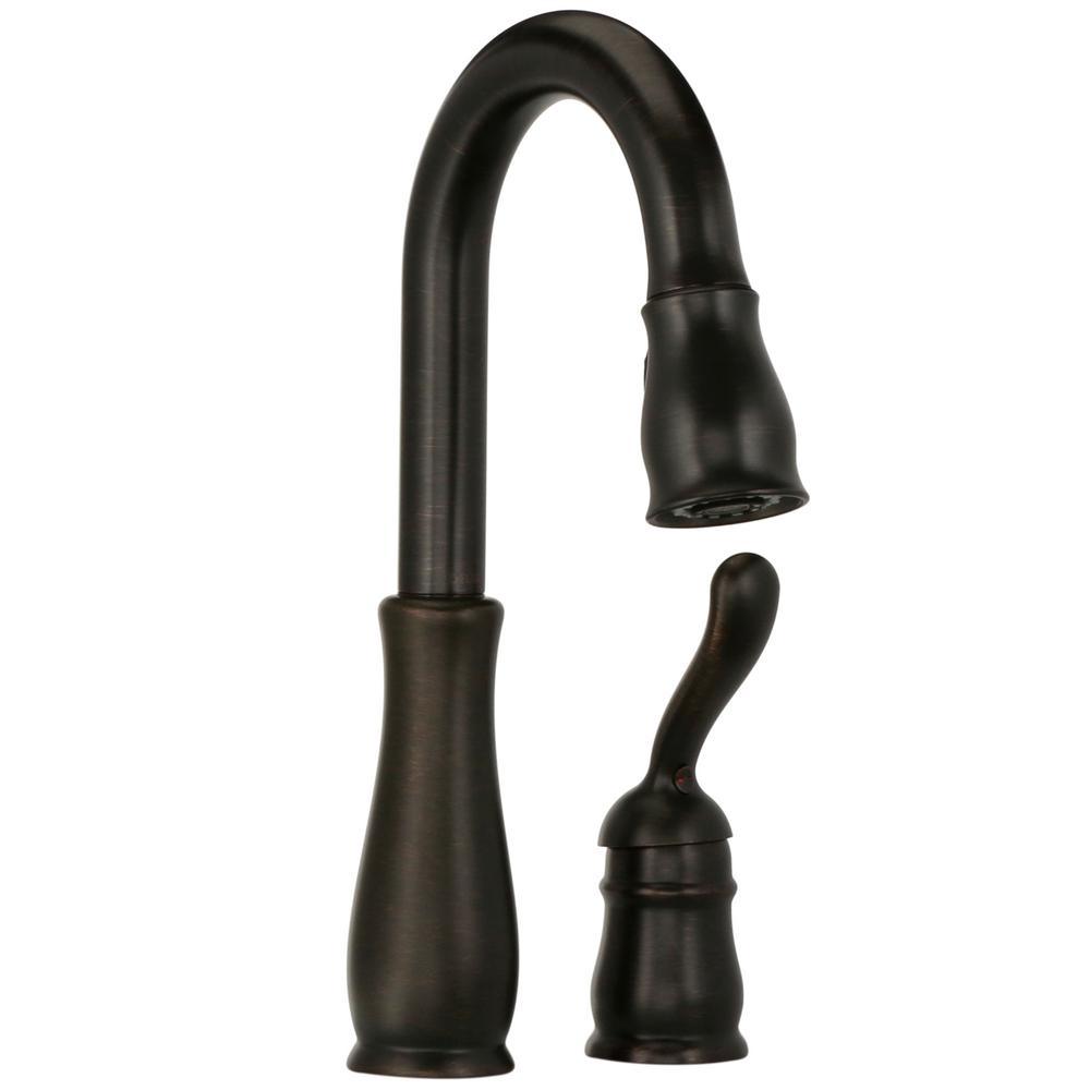 Leland Single-Handle Pull-Down Sprayer Kitchen Faucet with MagnaTite Docking in Venetian Bronze - Super Arbor