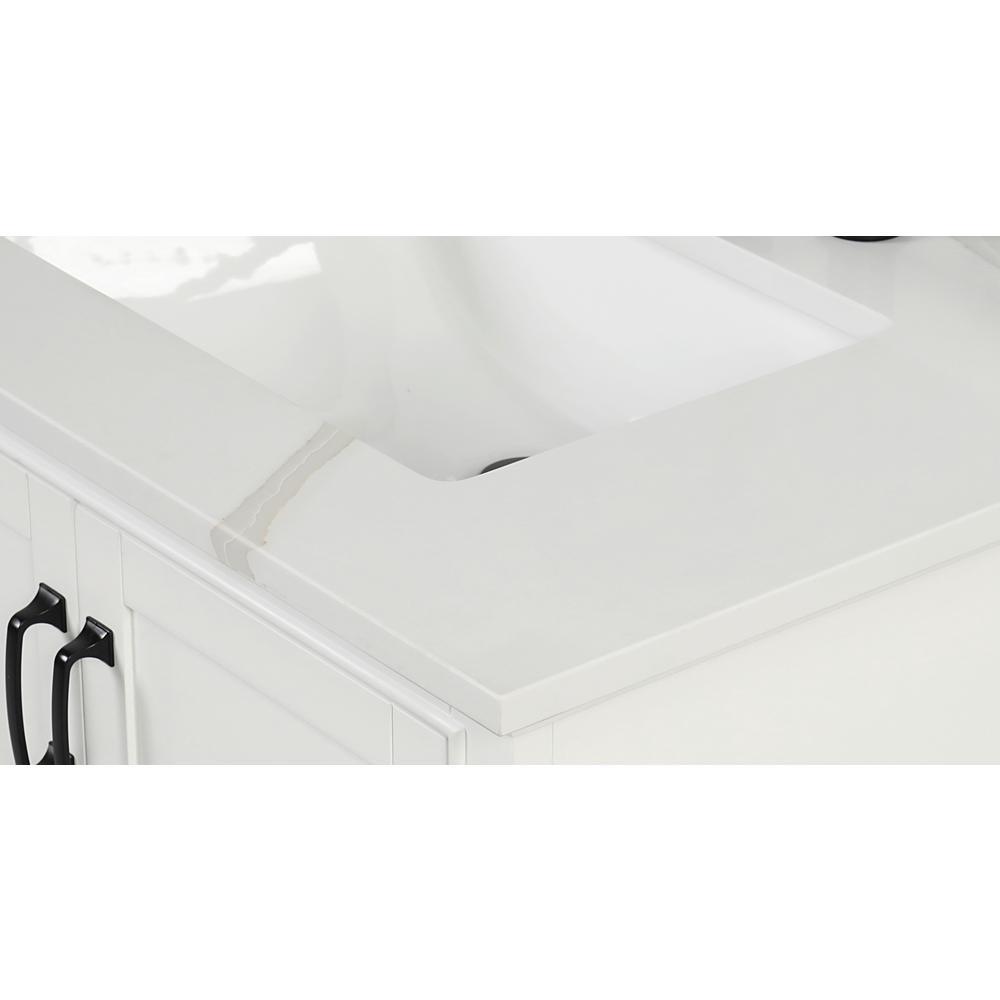 49 in. W x 22 in. D x 0.75 in. H Quartz Vanity Top in Statuario White with White Basin - Super Arbor
