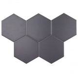 Magen Hex Dark Gray Matte Ceramic Hexagon Tile