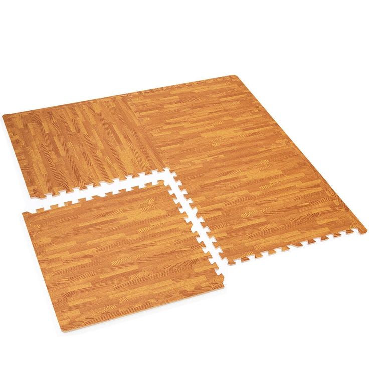 Gymax 12 Pieces EVA Foam Floor Interlocking Tile Mat w/ Natural Wood Grain