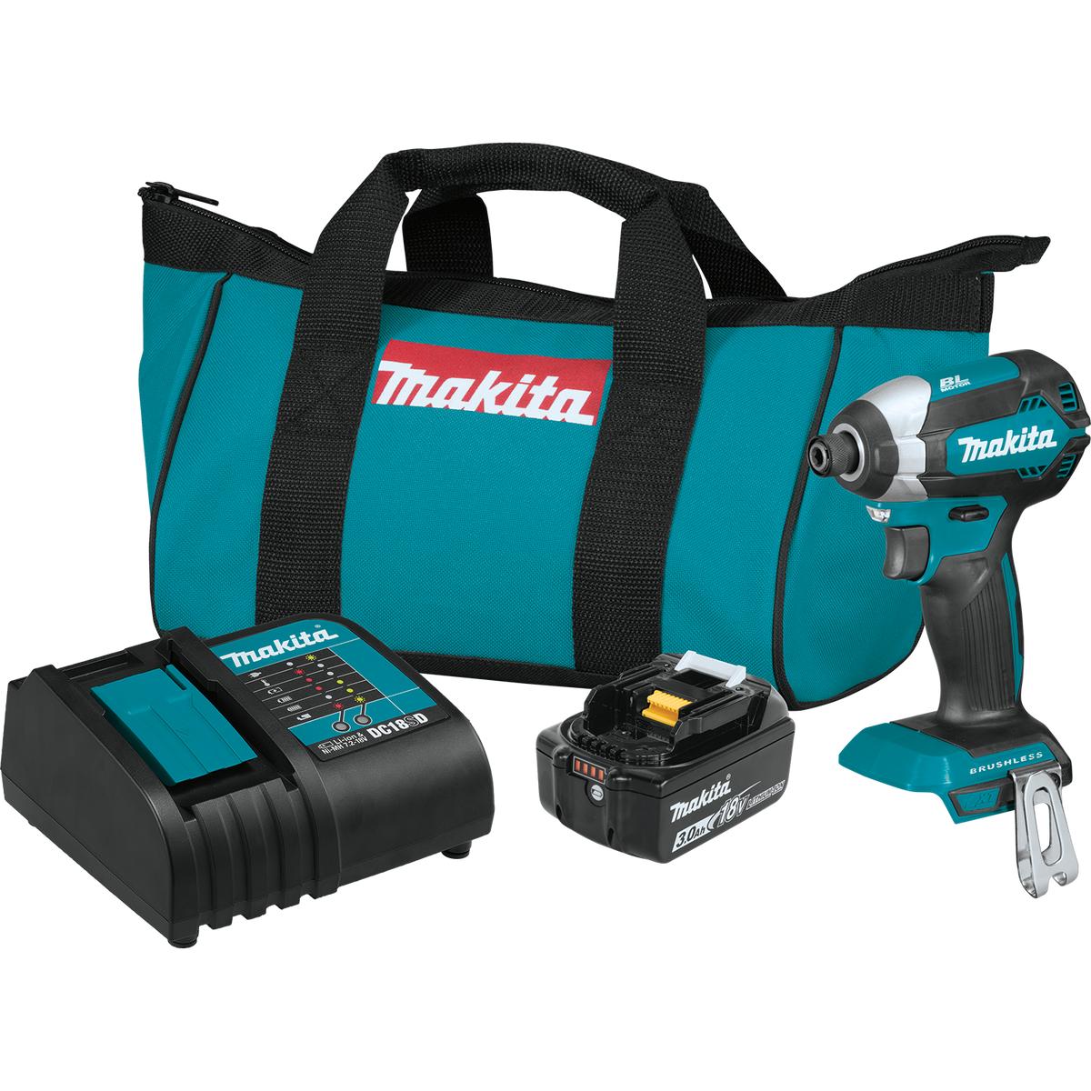 Makita 18V LXT Lithium‑Ion Brushless Cordless Impact Driver Kit (3.0Ah) with Impact XPS 35‑Piece Bit Set