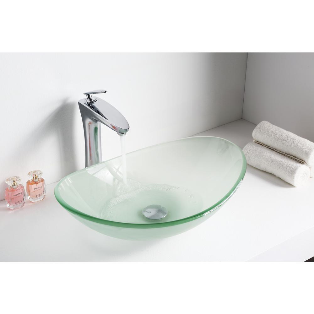 Craft Deco-Glass Vessel Sink in Lustrous Frosted - Super Arbor