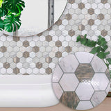 Goory 10 Pcs Moroccan Style Tile Sticker Backsplash Peel & Stick Kitchen Tile Decal, 8x8 Inches.
