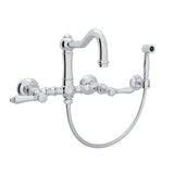 Rohl Country Kitchen Polished Chrome 2-Handle Wall-Mount Bridge Handle Kitchen Faucet