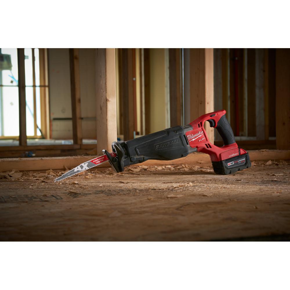 M18 FUEL ONE-KEY 18-Volt Lithium-Ion Brushless Cordless SAWZALL Reciprocating Saw Kit with Two 5.0 Ah Batteries, Case - Super Arbor