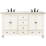 Newport 61 in. W x 21-1/2 in. D Double Bath Vanity in Pewter with Granite Vanity Top in Grey - Super Arbor