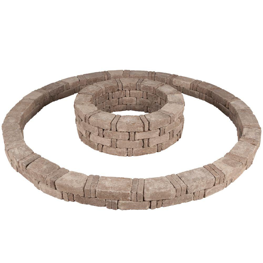 Pavestone RumbleStone 106 in. x 14 in. Double Tree Ring Kit in Greystone - Super Arbor