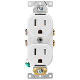 15 Amp Commercial Grade Tamper Resistant Duplex Outlet, White (10-Pack) - Super Arbor