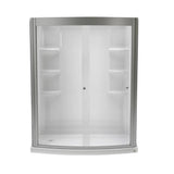 Ovation 33.5 in. x 60 in. x 75.25 in. Combo 5-Piece Shower Kit Left Drain in Arctic - Super Arbor