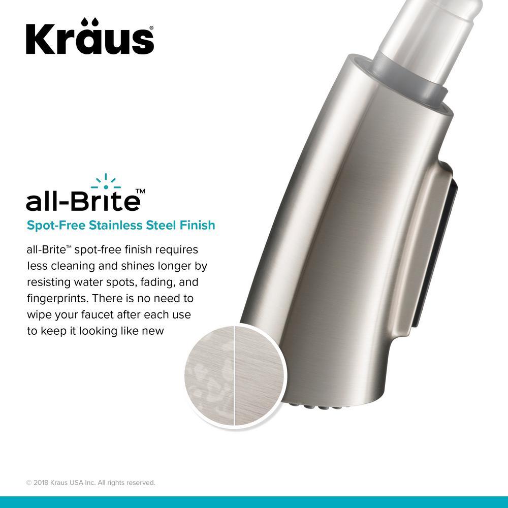 Nolen Single-Handle Pull-Down Sprayer Kitchen Faucet with 2-Function Sprayhead in all-Brite Spot Free Stainless Steel - Super Arbor