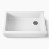 KOHLER Whitehaven 35.68-in x 21.56-in White Single Bowl Tall (8-in or Larger) Undermount Apron Front/Farmhouse Residential Kitchen Sink