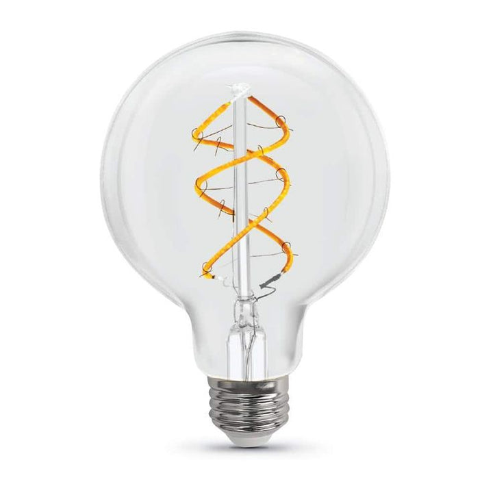 Feit Electric 40-Watt Equivalent G25 Dimmable Clear Glass Vintage Edison LED Light Bulb with Spiral Filament Warm White (1-Bulb)