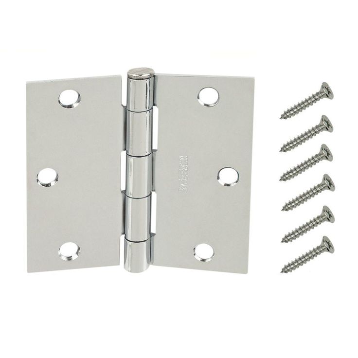 3-1/2 in. Chrome 5/8 in. Radius Security Door Hinges Value Pack (3-Pack)