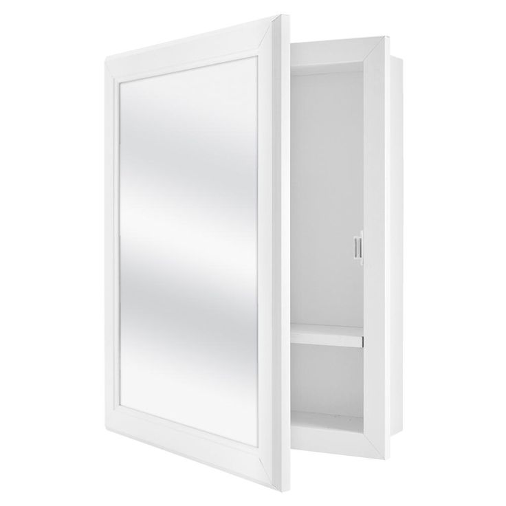 15-1/8 in. W x 19-1/4 in. H Framed Recessed or Surface-Mount Bathroom Medicine Cabinet in White