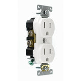 15 Amp Commercial Grade Tamper Resistant Duplex Outlet, White - Super Arbor