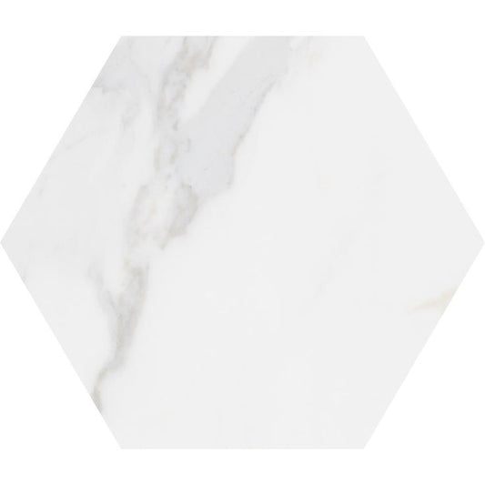 Toscana Carrara Hexagon 9 in. x 10 in. Matte Glazed Porcelain Floor and Wall Tile (8.06 sq. ft. / Case)