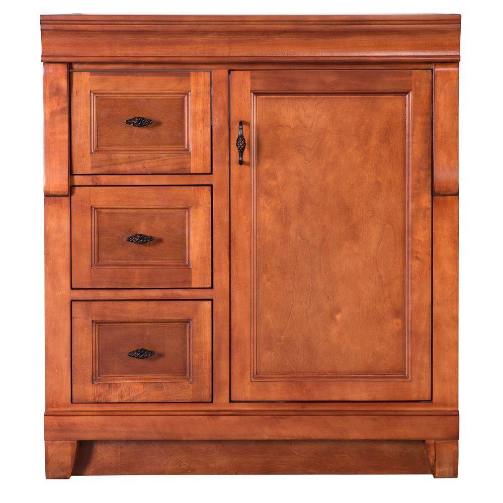 Naples 30 in. W Bath Vanity Cabinet Only in Distressed Grey with Right Hand Drawers - Super Arbor