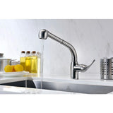 Harbour Single-Handle Pull-Out Sprayer Kitchen Faucet in Brushed Nickel - Super Arbor