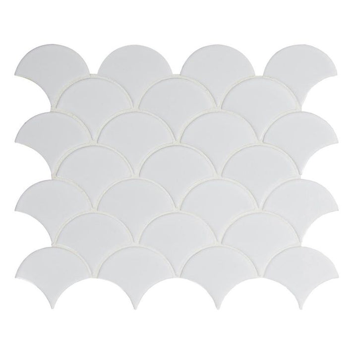 MSI Retro Gray Scallop 13.19 in. x 11.22 in. x 6mm Glossy Porcelain Mesh-Mounted Mosaic Tile (13.65 sq. ft. / case)
