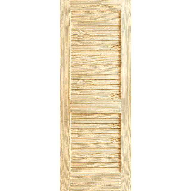18 in. x 80 in. Unfinished Plantation Louver Louver Solid Core Wood Interior Door Slab