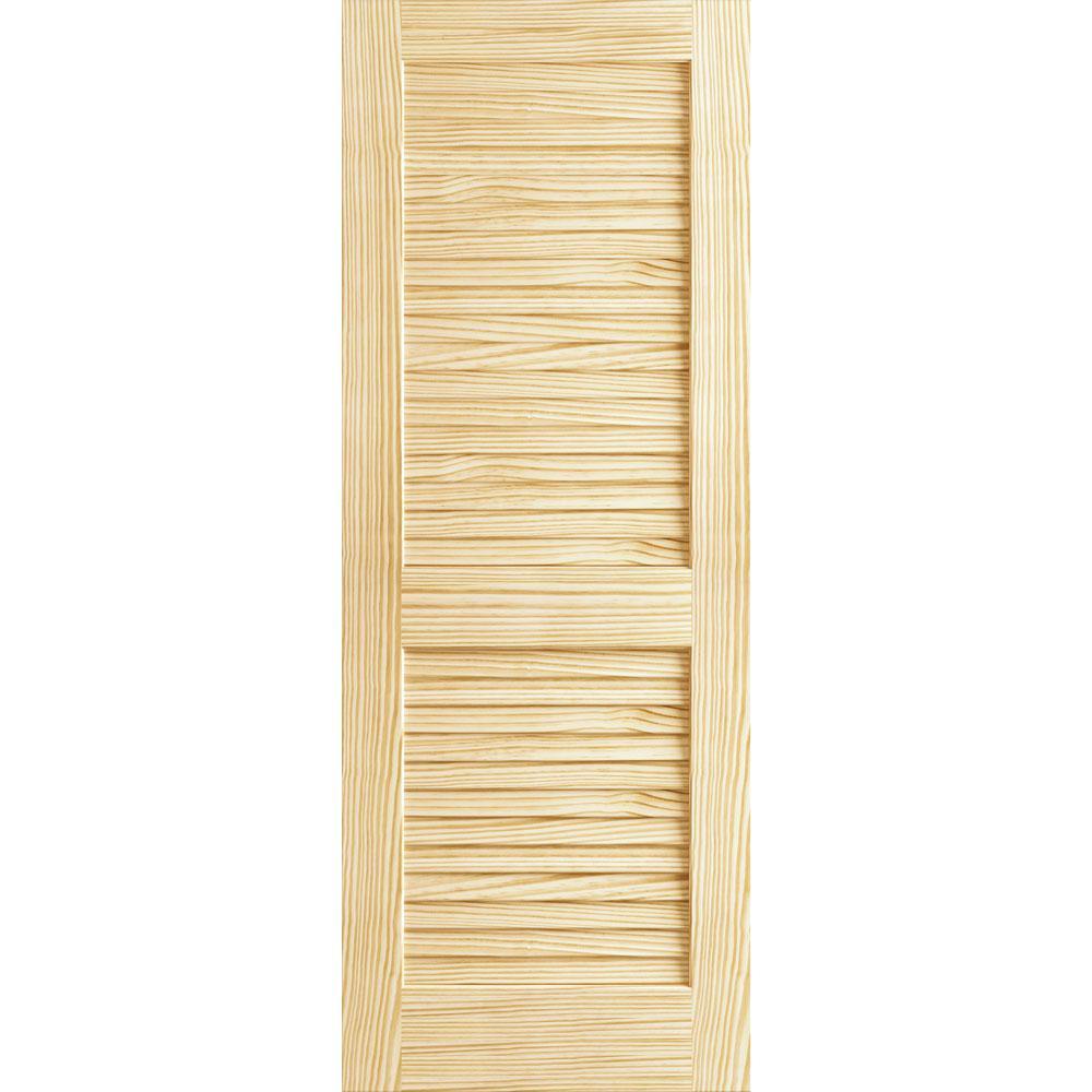 36 in. x 80 in. Unfinished Plantation Louver Louver Solid Core Wood Interior Door Slab - Super Arbor