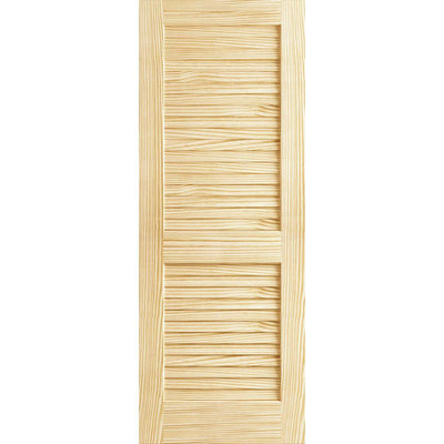 32 in. x 80 in. Unfinished Plantation Louver Louver Solid Core Wood Interior Door Slab - Super Arbor