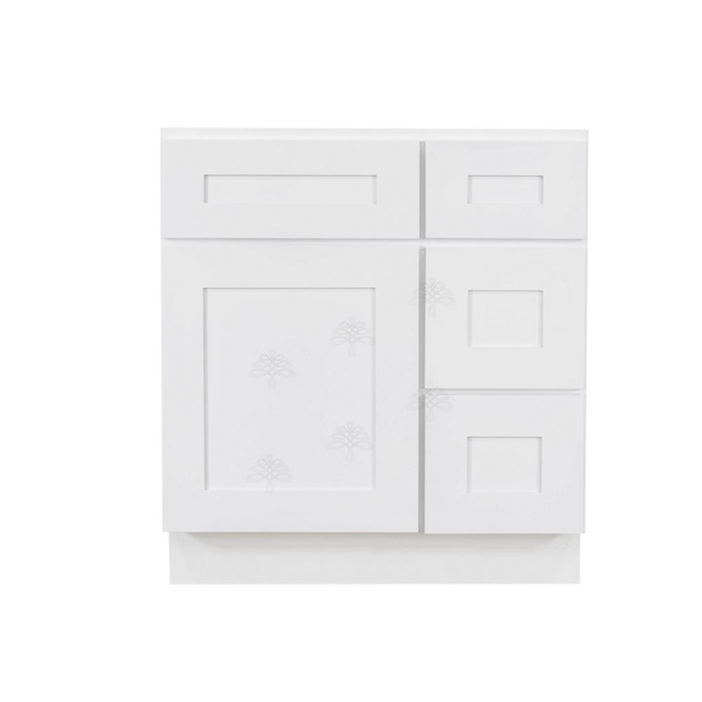Lancaster Shaker Assembled 24 in. W x 21 in. D x 33 in. H Bath Vanity Cabinet with 2 Doors in White - Super Arbor