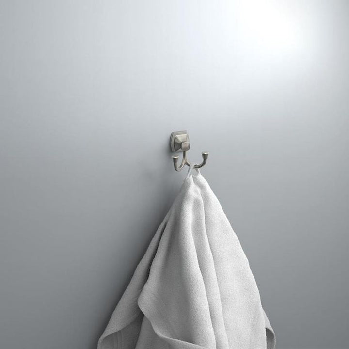 Delta Flynn Double Hook Brushed Nickel Towel Hook