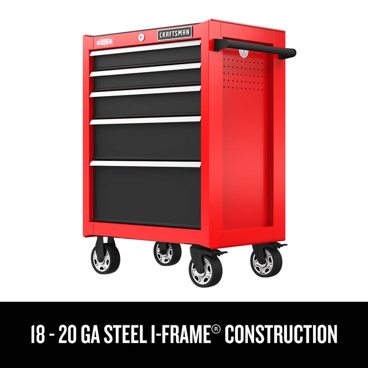 CRAFTSMAN 2000 Series 26-in W x 36.5-in H 5-Drawer Steel Rolling Tool Cabinet (Red)