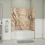 Elite 32 in. x 60 in. x 60 in. 9-Piece Easy Up Adhesive Tub Surround in Calypso - Super Arbor