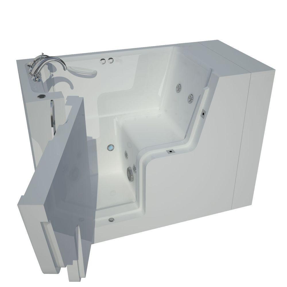 Nova Heated Wheelchair Accessible 5 ft. Walk-In Whirlpool Bathtub in White with Chrome Trim - Super Arbor
